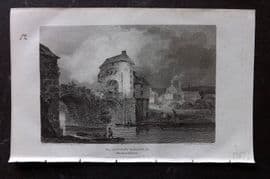Britton C1810 Antique Print. Monnow Bridge, Monmouthshire