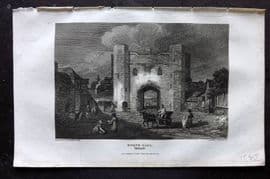 Britton C1810 Antique Print. North Gate, Great Yarmouth