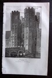 Britton C1810 Antique Print. Oxburgh Hall, Norfolk