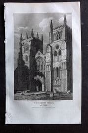 Britton C1810 Antique Print. St. Margarets Church, Lynn, Norfolk