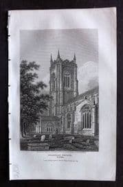 Britton C1810 Antique Print. Swaffham Church, Norfolk