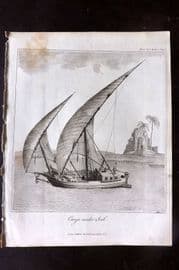 Bruce 1813 Antique Print. Canja under Sail