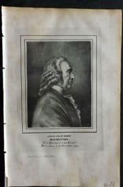 Buffon 1830 Antique Print. Portrait of Jean-Marie Daubenton