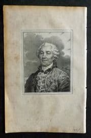 Buffon 1830 Antique Print. Portrait of the Comte de Buffon