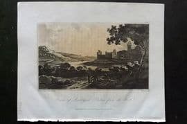 Campbell 1811 Antique Print. Ruins of Linlithgow Palace from the West, Scotland