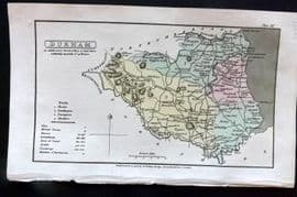 Capper 1808 Hand Col British County Map. Durham
