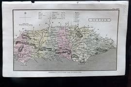 Capper 1808 Hand Col British County Map. Sussex