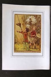 Cicely Mary Barker C1930 Vintage Flower Fairy Print. Rush-Grass & Cotton-Grass Fairies