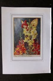 Cicely Mary Barker C1930 Vintage Flower Fairy Print. Snapdragon