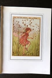 Cicely Mary Barker C1930 Vintage Flower Fairy Print. Totter Grass Fairy