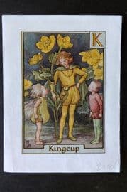 Cicely Mary Barker C1940 Flower-Fairy Alphabet Print. K - Kingcup