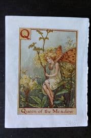Cicely Mary Barker C1940 Flower-Fairy Alphabet Print. Q - Queen of the Meadow
