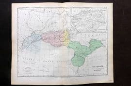 Cortambert 1852 Hand Col Map. Barbarie et Sahara. North Africa 60