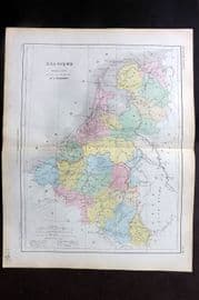 Cortambert 1852 Hand Col Map. Belgique et Hollande. Belgium & Holland 44