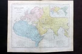Cortambert 1852 Hand Col Map. Monde connu des Anciens 2