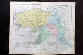 Cortambert 1852 Hand Col Map. Turquie d'Asie 55 Turkey in Asia