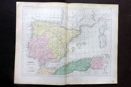 Cortambert 1852 HC Map. Iberie, Mauritanie, et Numidie. Spain, North Africa 11