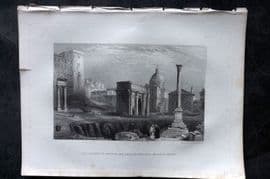 Costello 1861 Column of Phocas & Arch of Septimus Severus Rome