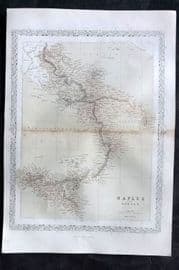 Costello & Hughes 1861 Antique Map. Naples and Sicily. Italy