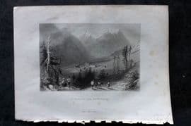 Costello - Piedmont and Italy 1861 Antique Print La Chalpe & Brunichard, France