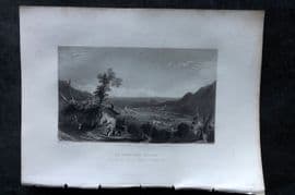 Costello - Piedmont and Italy 1861 Antique Print La Tour and Luzern, Switzerland