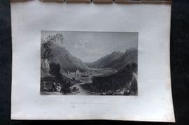 Costello - Piedmont and Italy 1861 Antique Print. Bobbi, and Val Pelice