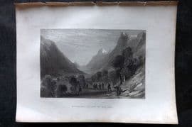 Costello - Piedmont and Italy 1861 Antique Print. Bonneval, Valley of the Arc