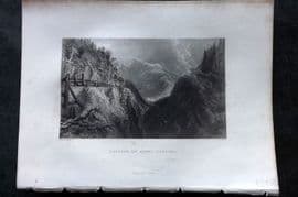Costello - Piedmont and Italy 1861 Antique Print. Cesanne on Mount Genevre