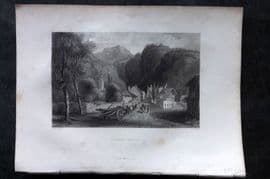 Costello - Piedmont and Italy 1861 Antique Print. Cluse-Savoy, Switzerland