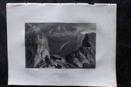 Costello - Piedmont and Italy 1861 Antique Print. Col D'Haute Luce, Savoy