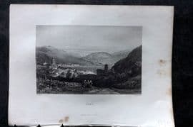 Costello - Piedmont and Italy 1861 Antique Print. Como