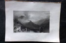 Costello - Piedmont and Italy 1861 Antique Print. Fort Fenestrelle, Val Clusone