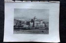 Costello - Piedmont and Italy 1861 Antique Print. Leghorn