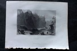 Costello - Piedmont and Italy 1861 Antique Print. Palons, France