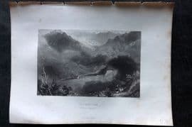 Costello - Piedmont and Italy 1861 Antique Print. Pra del Tor, Valley of Angrogne