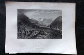 Costello - Piedmont and Italy 1861 Antique Print. Scez