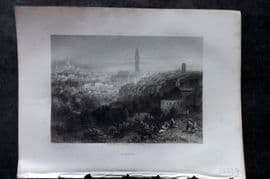 Costello - Piedmont and Italy 1861 Antique Print. Sienna