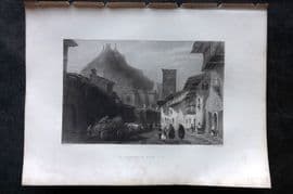 Costello - Piedmont and Italy 1861 Antique Print. St. Ambrogio near Susa Valley