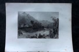 Costello - Piedmont and Italy 1861 Antique Print. St. Germain, val Clusone