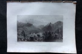 Costello - Piedmont and Italy 1861 Antique Print. St. John & Luzern, Switzerland