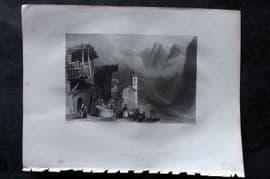 Costello - Piedmont and Italy 1861 Antique Print. St. Veran. France