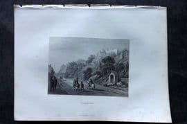Costello - Piedmont and Italy 1861 Antique Print. Terracina