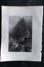 Costello - Piedmont and Italy 1861 Antique Print. The Balsille during the Attack