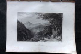 Costello - Piedmont and Italy 1861 Antique Print. Val Angrogna