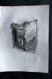 Costello - Piedmont and Italy 1861 Antique Print. Val d'Ossola from Val Angrogna