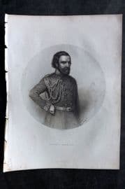 Costello - Piedmont and Italy 1861 Portrait Print. General Garibaldi