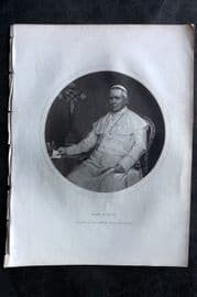 Costello - Piedmont and Italy 1861 Portrait Print. Pope Pius IX