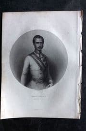 Costello - Piedmont and Italy 1861 Portrait. Francis Joseph I Emperor of Joseph