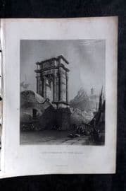 Costello - Piedmont and Italy 1861 Print. Arch of Trajah on the Mole, Angona