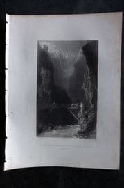 Costello - Piedmont and Italy 1861 Print. Bridge over Guill near Mount Dauphin